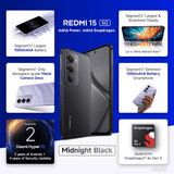Redmi 15 5G | 8GB | 256GB | Midnight Black | NM1