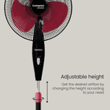 Crompton Torpedo HS Pedestal Fan | 400mm | Black & Red