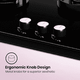 Crompton Hob Viona | 78 cm | 3 Burner | Black | VNDC783-MBL