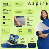 Acer Aspire 14 AMD Ryzen 5 Laptop | 8 GB | 512 GB | Windows 11 Home | Light Silver | UN.37ZSI.008
