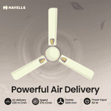 Havells Exter Neo Ceiling Fan | 1200 mm | Bianco