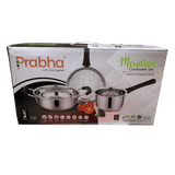 Prabha Meridian Stainless Steel Cookware Set | 3 Pieces