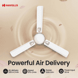 Havells Exter Neo Ceiling Fan | 1200 mm | Elegant White Chrome