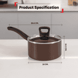 Tefal Day by Day Sauce Pan | Glass Lid | Titanium Non Stick Coating | 18 Cm