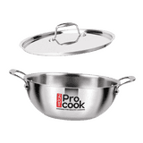 Milton Pro Cook Triply Kadai with Lid | Stainless Steel | 24 Cm