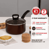 Tefal Day by Day Sauce Pan | Glass Lid | Titanium Non Stick Coating | 18 Cm