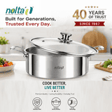 Nolta Stainless Steel Casserole Biriyani Pot | 24 Cm | Silver