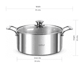 Nolta Stainless Steel Casserole Biriyani Pot | 24 Cm | Silver