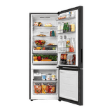 Haier Frost Free Double Door Refrigerator | 325 L | 2 Star | Black White Glass | HRB-3752KWGA-P
