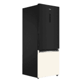 Haier Frost Free Double Door Refrigerator | 325 L | 2 Star | Black White Glass | HRB-3752KWGA-P