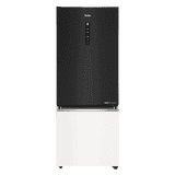 Haier Frost Free Double Door Refrigerator | 325 L | 2 Star | Black White Glass | HRB-3752KWGA-P