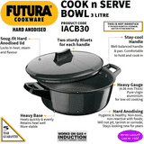 Hawkins Cook n Serve Bowl | 31 Cm | 3 L | Black | IACB30