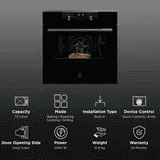 Electrolux Built-in steam Oven | 72L | 60cm | Pure Black | KODDP77H