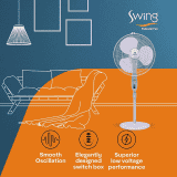 HAVELLS Swing Pedestal Fan | 400 mm | 3 Blade | White