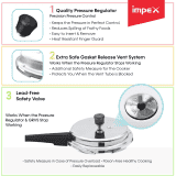 Impex ECO 3 Litre Induction Base Aluminium Pressure Cooker With Outer Lid