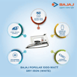 Bajaj Popular Dry Iron | 1000 W | White | 440213