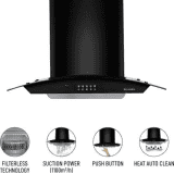 Faber Hood Ace Pro HC PB BK 60 Auto Clean Wall Mounted Chimney 1100 CMH | Black