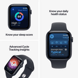 Apple Watch SE 3 | GPS | 44mm | Midnight Aluminium Case With Navy Blue Sports Band | M/L | MJL94HN/A