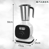 Faber 800W Mixer Grinder with 3 Stainless Steel Jar FMG Candy 800 3J BW | White