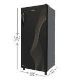 Kelvinator 190 litres 2 Star Single Door Refrigerator Refrigerator-KRD-A210BKG | Black
