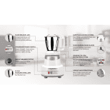 Panasonic 600 Watts 3 Jars Mixer Grinder Child Lock MX-AV325 | Marble Silver