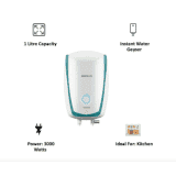 Havells Instanio 1-Litre Instant Geyser | White, Blue