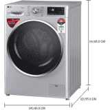 LG 8 kg 5 Star Fully Automatic Front Load with In-built Heater-FHT1408ZWL | Silver
