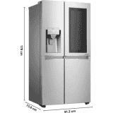 LG 668 L Frost Free Side by Side Refrigerator with with Instaview and Smart ThinQ | WiFi Enabled | Noble Steel | GC-X247CSAV