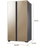 SAMSUNG 700 L Frost Free Side by Side Refrigerator | Sweet Gold | RS72R50114G/TL