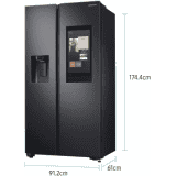 SAMSUNG 657 L Frost Free Side by Side Refrigerator | Gentle Black Matt | RS74T5F01B4/TL