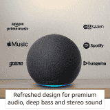 Echo | 4th Gen | Premium sound powered by Dolby and Alexa | Black