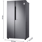 LG 679 L Frost Free Inverter Linear Side-by-Side Refrigerator | GC-B247KQDV | Grey