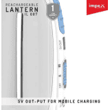 Impex IL-687 Rechargeable LED Lantern Emergency Light | White