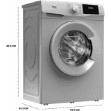 TCL 7 kg Fully Automatic Front Load with In-built Heater | TWF70-G123061A03S | Silver