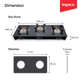 Impex Gas Stove Aspira Elite 3 Burner