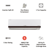 Lloyd BP 1 Ton 5 Star Inverter Split AC | Wi-Fi Supported | Copper Condenser | GLS12I56WGBP |  White