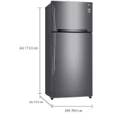 LG 547 L 3 Star Frost Free Double Door Refrigerator| GN H702HLHQ APZQEBN | Inverter Compressor | Platinum Silver