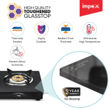 Impex Specta 2B Neo Glass Top | 2 Burner | Black Premium Finish Gas Stove