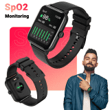 Fire-Boltt Ninja Bluetooth Calling Smartwatch | SpO2 | Heart Rate Monitoring & AI Voice Assistant | Free Size | BLACK