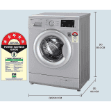 LG 7 Kg 5 Star Inverter Touch Control Fully-Automatic Front Load Washing Machine | HM1207SDL | Silver