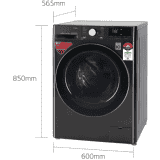 LG 8 kg Fully Automatic Front Load | FHV1408ZWB | Black