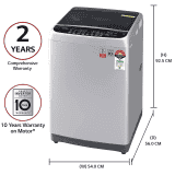 LG 8.0 Kg Inverter Fully-Automatic Top Loading Washing Machine | T80SJSF1Z | Silver