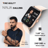 Fire-Boltt Ninja Bluetooth Calling Smartwatch |  SpO2 | Heart Rate Monitoring & AI Voice Assistant | Free Size | Rose Gold