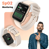 Fire-Boltt Ninja Bluetooth Calling Smartwatch |  SpO2 | Heart Rate Monitoring & AI Voice Assistant | Free Size | Rose Gold