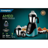 CROMPTON ACGM-AMEO Ameo 750 Mixer Grinder | 3 Jars | Black Green