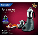 Crompton Greaves Crompton Gleamer 750-Watt Mixer Grinder | GLEAMER750X3J | Grey Black
