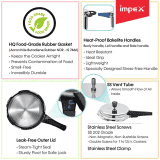 Impex Norma 3 L Non-Induction Base Aluminum Pressure Cooker with Outer Lid | Silver
