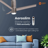 Orient Electric Aeroslim BLDC motor Smart Ceiling Fan with IOT | 1200mm | Remote & Under light | Champagne Brown