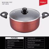 Impex Aluminium Biriyani Pot | 10 L | Maroon | ISP 3213