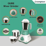 Crompton Qube 7503J Mixer Grinder | For Wet & Dry Grinding | 750 W